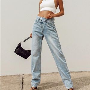 Princess Polly holly asymmetric jeans agolde dupe